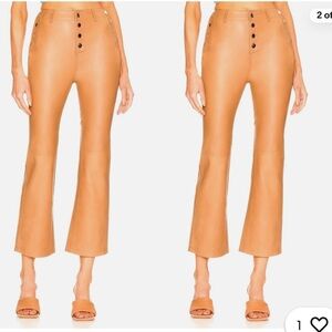 Camila Coelho Alyssa Leather Button
Crop Pant Camel XS NWT Retail $358 revolve